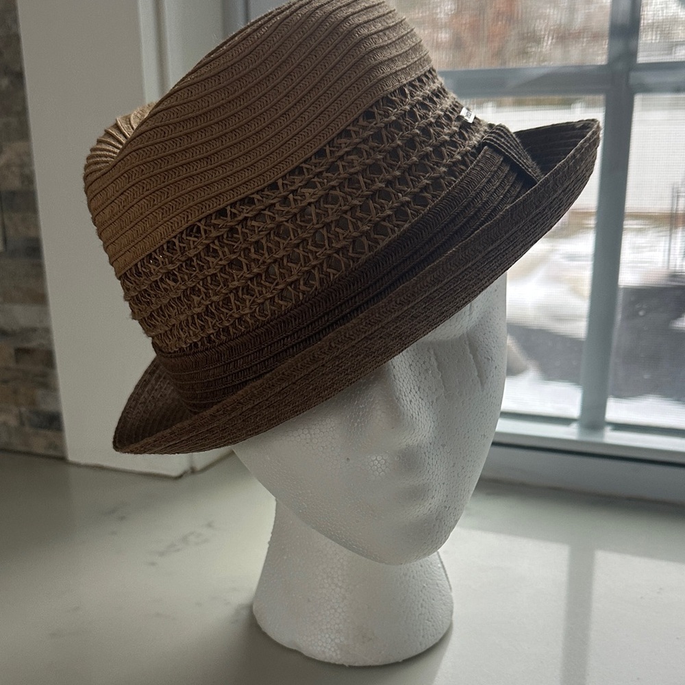The HATTER COMPANY Brown Straw Fedora Hat